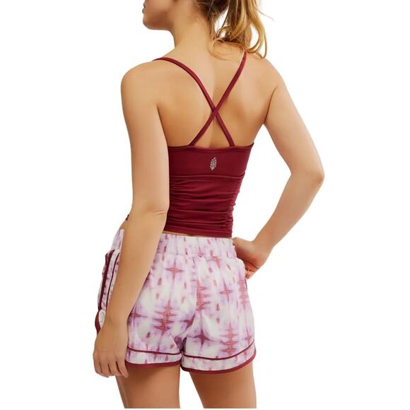 New Free People Movement Varsity Blues Printed Shorts Women's Size Large - Picture 4 of 11